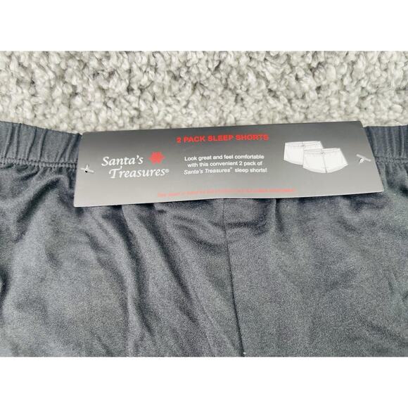 Santas Treasures 2pk Womens Sleep Boxer Shorts Gray Dogs & Black Size Medium - Picture 10 of 10